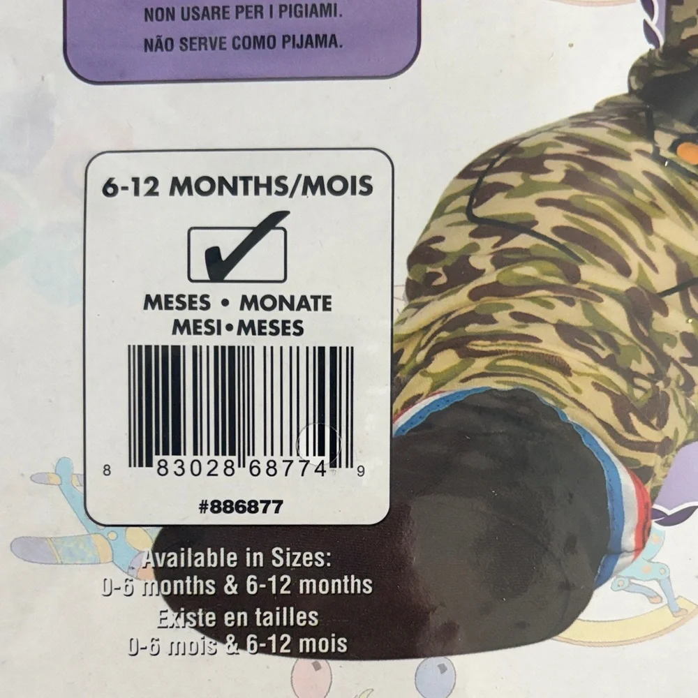 Rubie's Baby's 1st Halloween Army Man Costume - Green Camo Black Boots NWT 6-12m - Picture 2 of 3